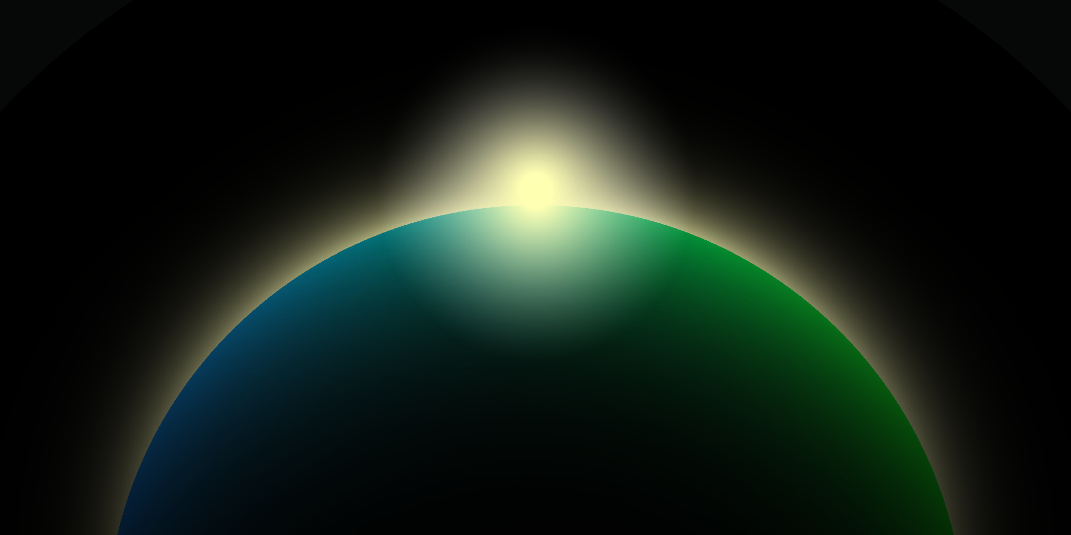 The edge of a planet backlit by the sun
